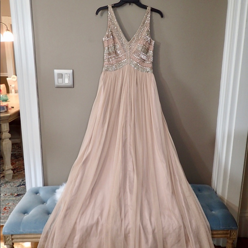 AIDAN MATOX Beaded Gown